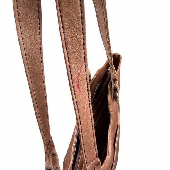 The SAK Embossed Sierra Leather Tote Shoulder Hobo Handbag Boho Fringe Indie - Picture 5 of 9